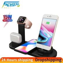 3 in 1 Wireless Chargers Stand Fast Charging Station Dock for iphone 12 11 pro Samsung Xiaomi Apple Watch Air Pods Phone Holder