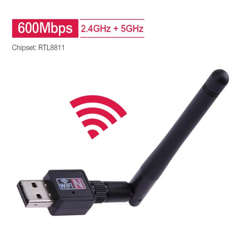 Wi-Fi адаптер 600 Мбит/с 2 4 ГГц 5 двухчастотный беспроводной сетевой разъем для