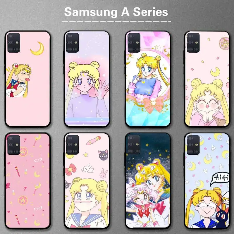

Lovely Sailors Cute Moon Phone Case for Samsung A01 A02 A12 A11 A31 A91 A80 A21 A21S A31 A32 A20E A7 2017 5G Cover