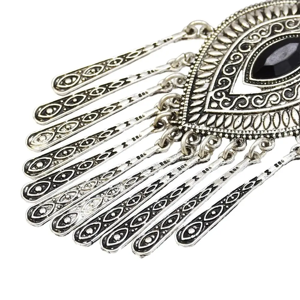 Женские Винтажные висячие серьги Zamak Gypsy длинные кисточки кристаллы индийский