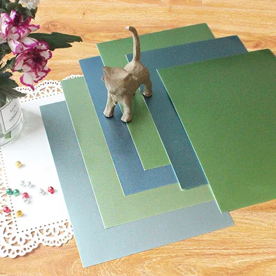 A4 Green Gradient Aluminized Paper Cardstock Party Gift Card Macking Decor DIY Scrapbooking Craft Background Paper Pack