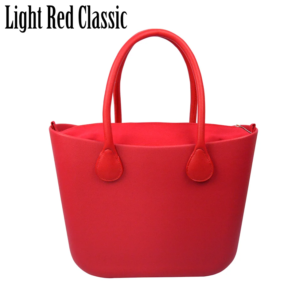 light red Новинка, TANQU, классическая сумка EVA со вставным внутренним карманом, цветные ручки, EVA, силиконовая резина, водонепроницаемая женская сумка, стиль obag - Цвет: light red