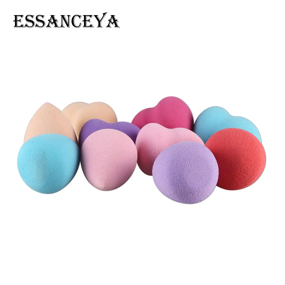 ESSANCEYA 10 шт. губка для макияжа, воздушная подушка, пуховка для сухого влажного использования, пудра, маскирующий тональный крем, косметические губки, спонжи, наборы для красоты