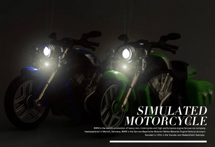 1:16 Diecast Motorcycle Model Simulation Sound Light Pull Back Men Racing Police Car Models Kids Toys Motorcycle Collection Gift