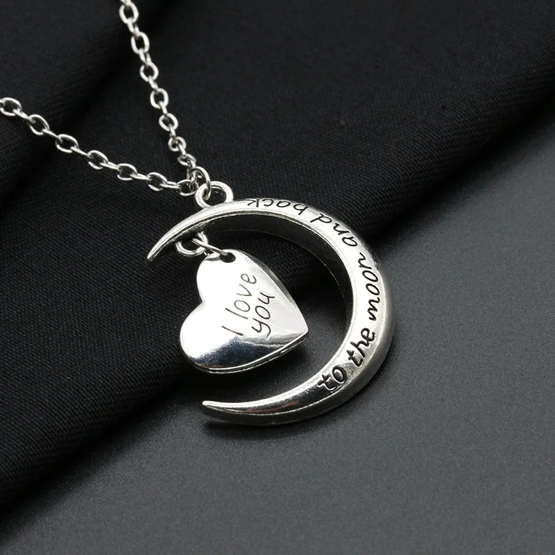 Ожерелье с Луной и надписью I Love You To The Moon And Back простое ожерелье подвеской в виде