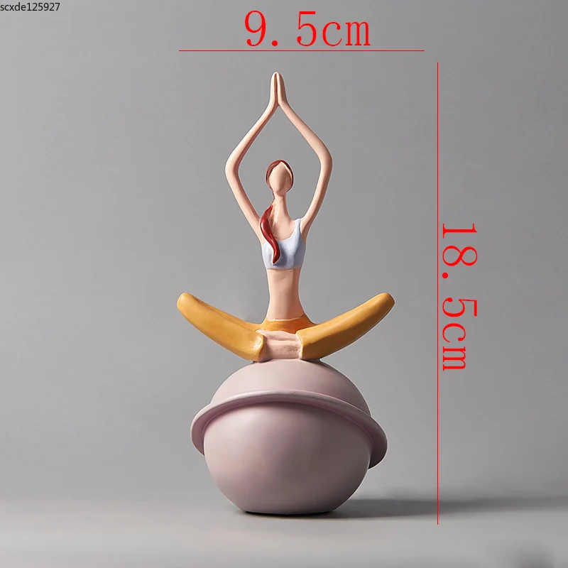 

Cute Girl Yoga Statuette Resin Figure Sculpture Crafts Bell Base Living Room Room Desktop Yoga Girl Decoration Home Decor Gifts