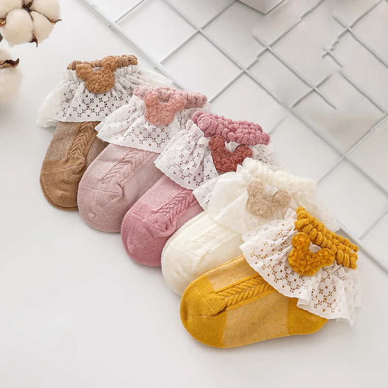 

Cute Ruffle Baby Girl Socks Lace Princess Kids Short Socks for Newborn Spring Summer Cotton Infant Toddler Baby Ankle Socks 0-2Y
