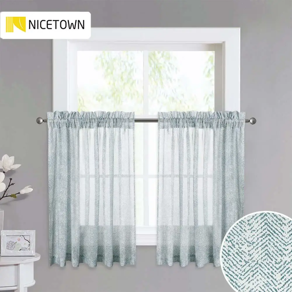NICETOWN 1 шт. полупрозрачная вуаль льняная на вид отвесная БАЛДАХИНА с
