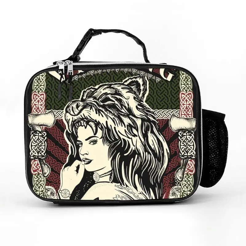 

Insulated Lunch Box Viking Woman Tarot Lunch Bag Personalized Cooler Cooling Tote Bag for Work Office white one size