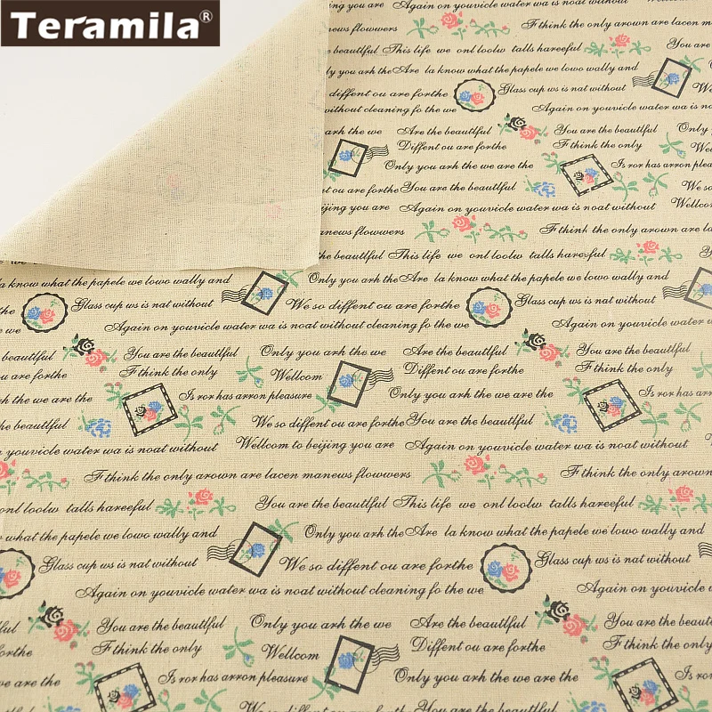 Карта слова Хлопок Льняной Ткани TERAMILA Домашнего Текстиля Швейной Материал Ткань