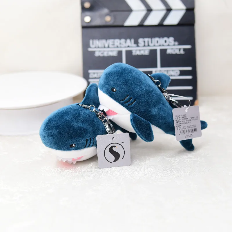 

new cute Exquisite Marine life Blue shark creative Plush pendant very soft Keychain bag decorate couple birthda christmase gift