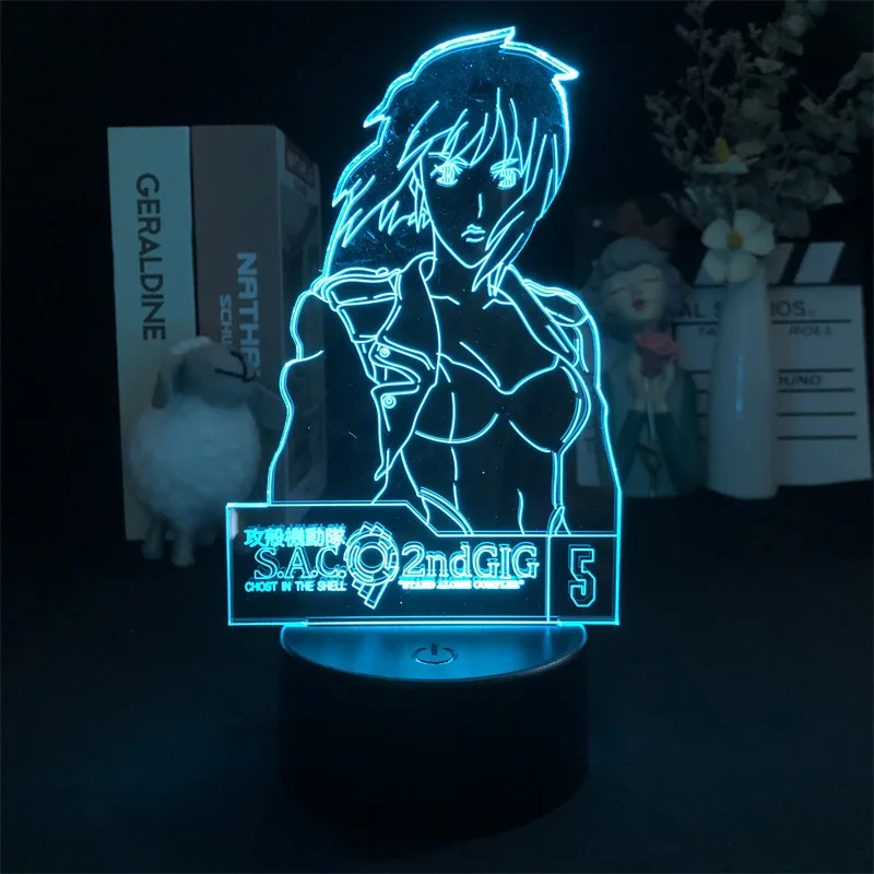 

Привидение в Ракушке Kusanagi Motoko японское аниме Манга 3D светильник Bluetooth управление для яркой базы украшение доставка