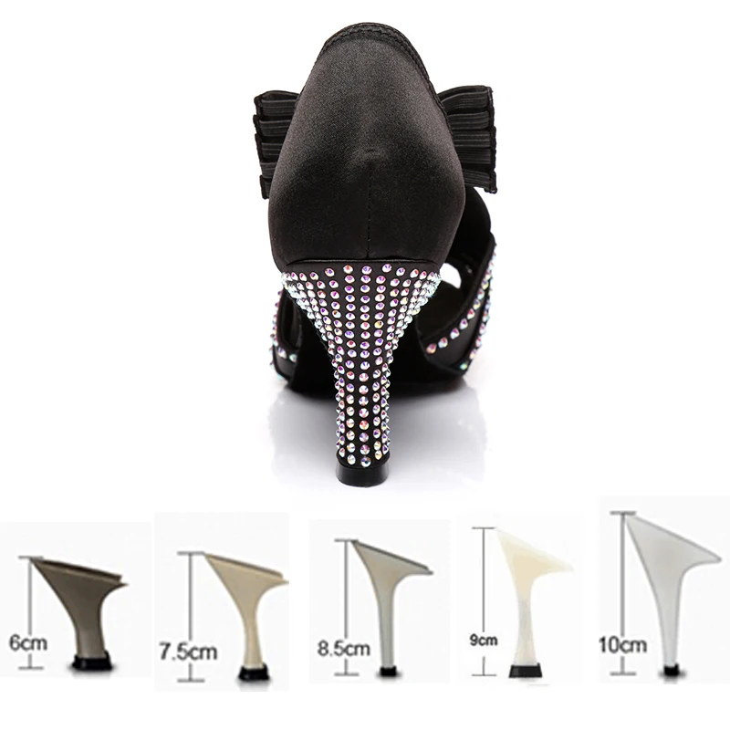Wholesale specials jazz salsa latin dance shoes dancing women standard waltz rhinestone dance shoes high heel 6-10 cm