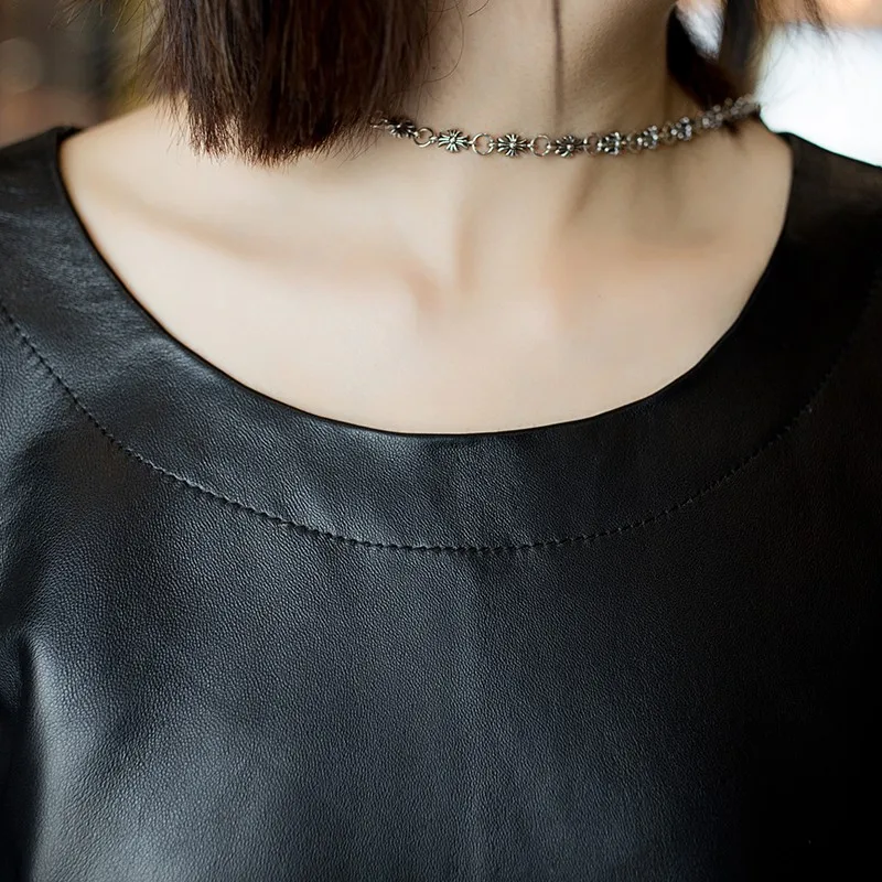 Женская Асимметричная накидка из овечьей кожи однобортный пуловер в стиле рок