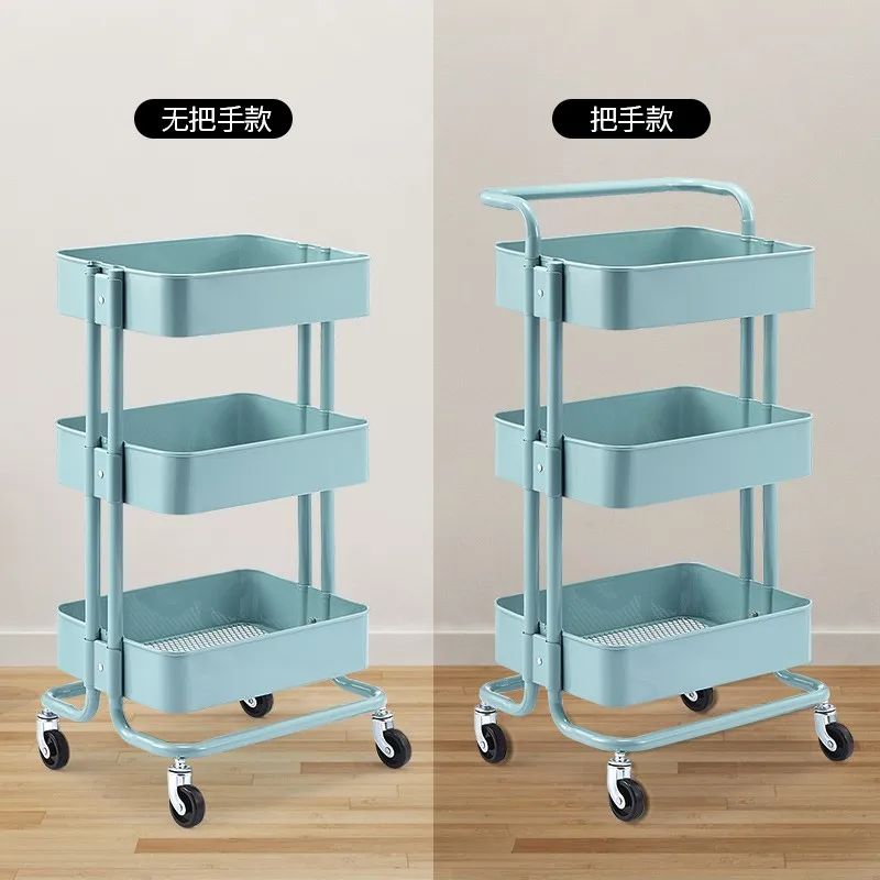 Тележка кухонная стойка с колесом Мобильная напольная полка для хранения