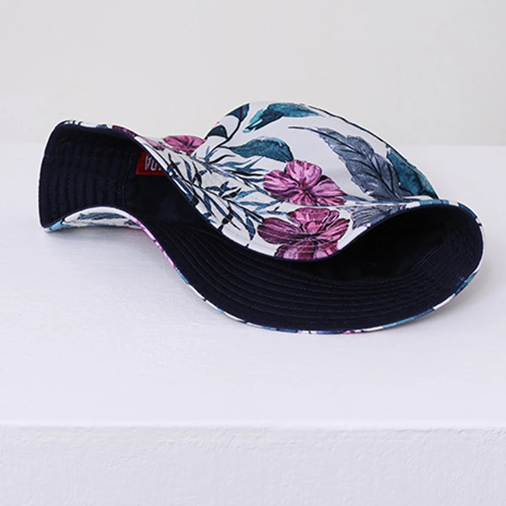 

Women Bucket Hat Fishing Outdoor Cap Lady All-matching Hats Plant Pattern Suscreen Fisherman Caps