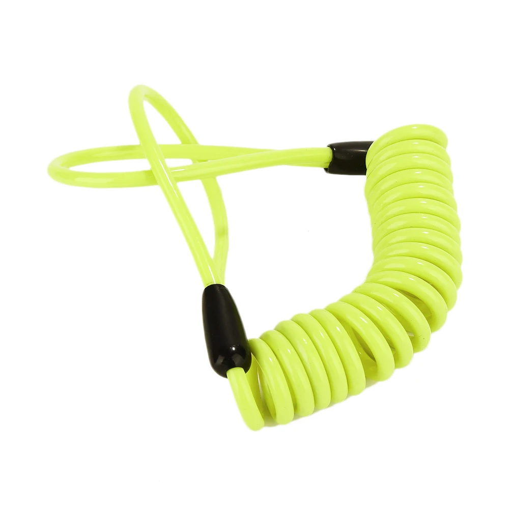 

150cm Bike Scooter Motorcycle Motorbike Disc Lock Reminder Coil Cable Bicycle Security Spring Reminder Cable Yellow