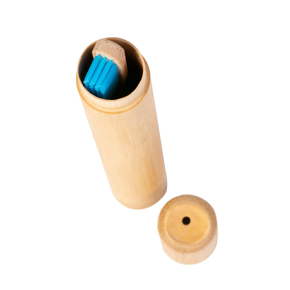 1 шт. зубная щетка Радуга + бамбуковая трубка экологически чистая из натурального