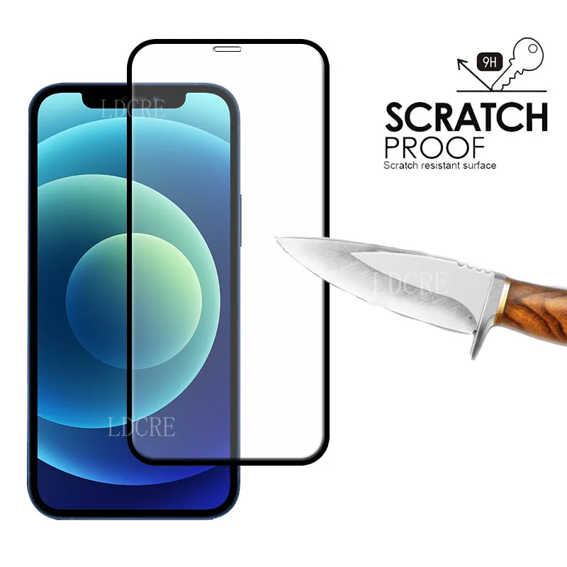 4-en-1 para iPhone 12 Mini Glass para iPhone 12 Pro Full Cover HD Protector de pantalla para iphone 8 Plus SE 2020 12 Pro Max Mini Glass-2