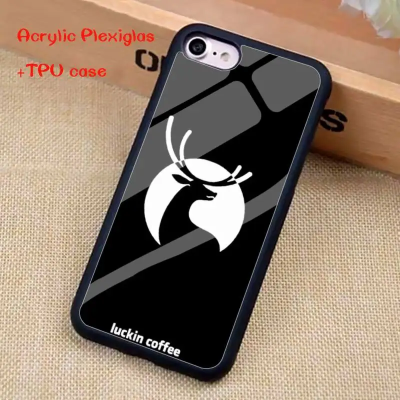 

luckin coffee Phone Case For iphone 11 Pro Max X XR XS SE 2020 6S 7 8 Plus Acrylic Plexiglass TPU phone case