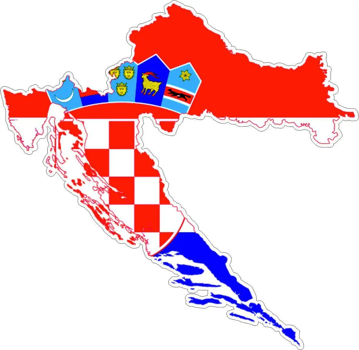 

Sticker Car Moto Map Flag Vinyl Outside Wall Decal Macbbook Croatia Croatian