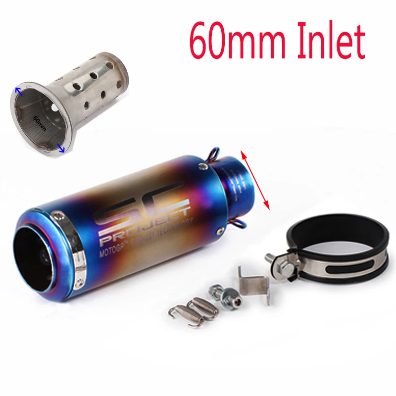 

60mm Inlet Motorcycle SC Exhaust System Pipe Muffler gp Project db killer motocross YAMAHA HONDA R1 R3 R6 CBR600 MT07 Nvx 155