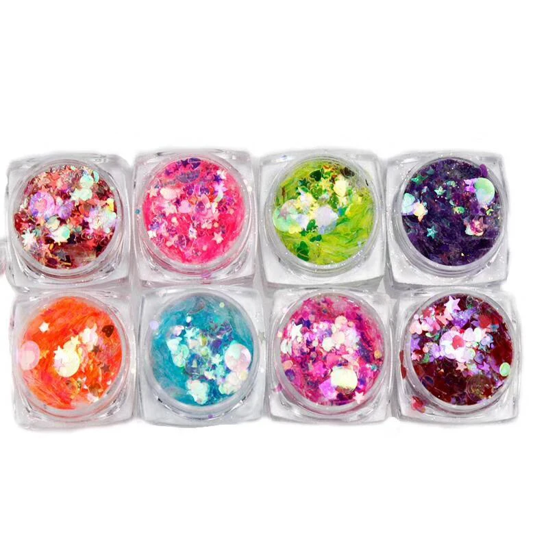 S/set Holographic Glitter For Face/body/eye/hair Colorful Sequins Spangles Polish Manicure Mermaid Glitter