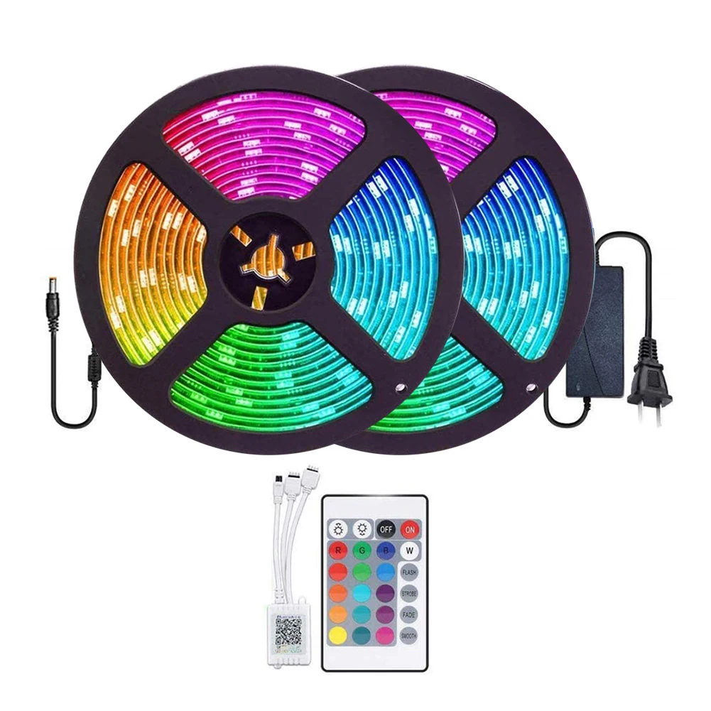

10m 24 Key RGB LED Strip Light Waterproof Bluetooth Tape Lamp with Remote Control Wedding Decorative Fairy Lights