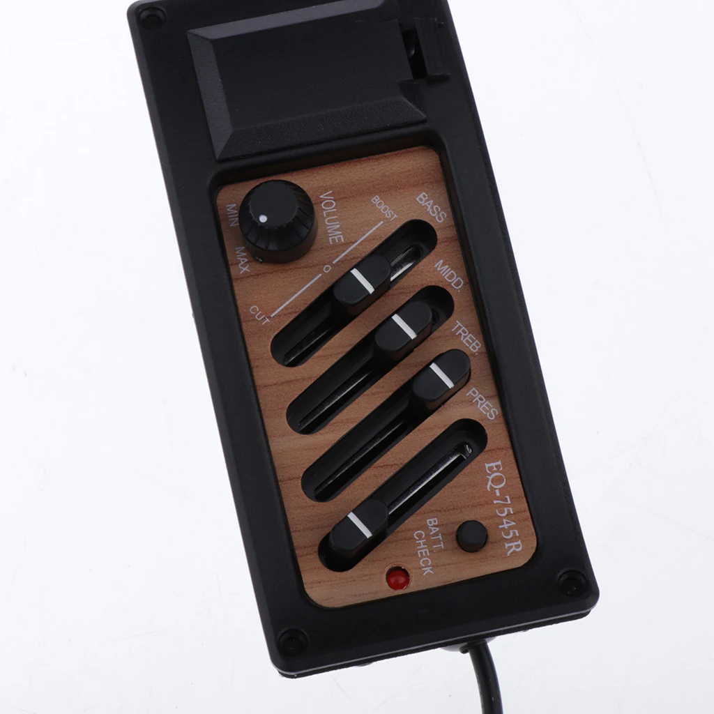 1 Set 4 Band EQ Equalizer Acoustic Guitar Preamp Piezo Pickup Black | Спорт и развлечения