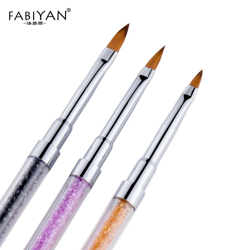 3 шт./компл. акриловый УФ-гель Кристалл Стразы лак плоская кисть для наращивания