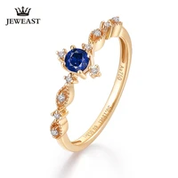 enzo natural sapphire 18k pure gold 2020 new hot selling top ring women heart shape ring for ladies woman genuine jewelry