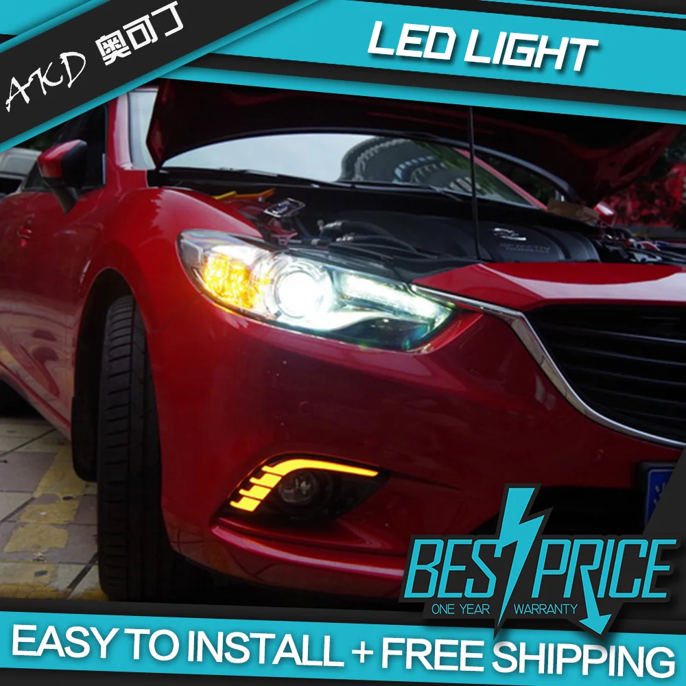 AKD тюнинг автомобильных фар для Mazda 6 mazda6 atenza 2013 2016 светодиодные фары DRL ходовые