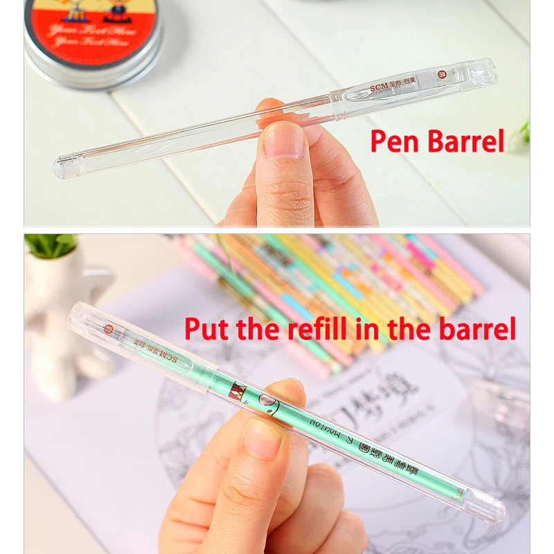 Гелевая ручка для заправки 80 шт./лот SCM Корея креативные милые цветные черные