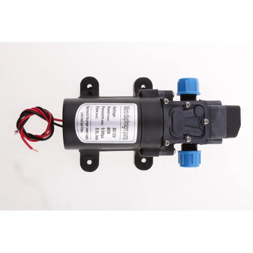 DC 12V 80W мотор высокого давления мембранный Водяной самовсасывающий насос 5.5л/мин