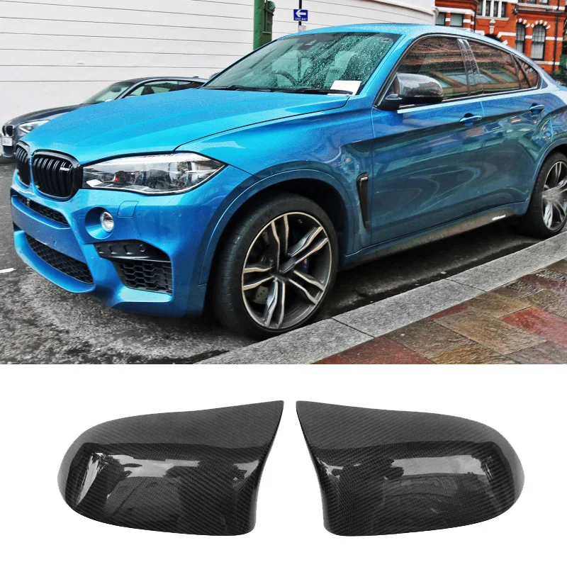 

Horns tip Style Carbon fiber Rearview mirror cover Fit For BMW F15 F16 F26 X4 X5 X6