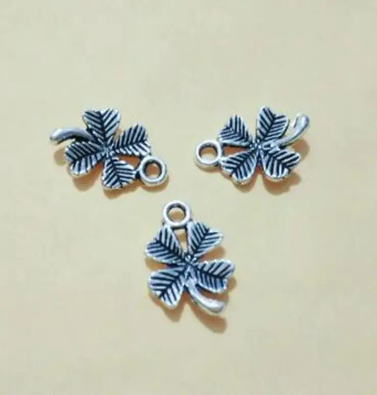 10 шт. шармы в виде клевера для изготовления ювелирных изделий браслет ожерелье
