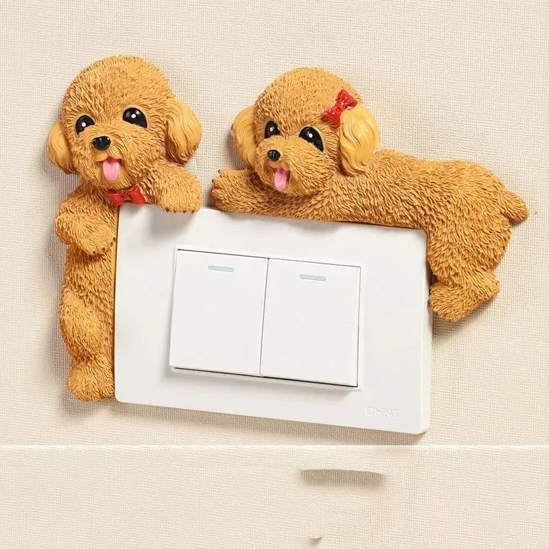 Милый мультяшный Тедди собака 3D фотоэтикетка Защитная крышка наклейка двойной