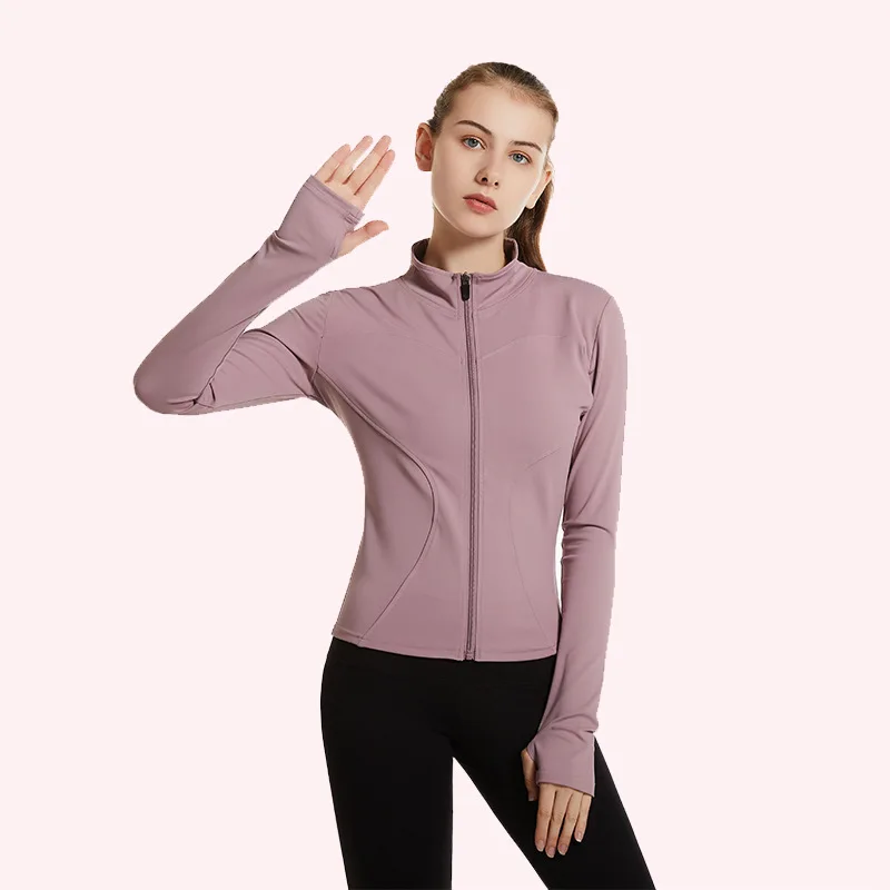 

Net red sports coat women's tight Yoga suit quick drying long sleeve top cardigan running fitness suit jacket fitness suit