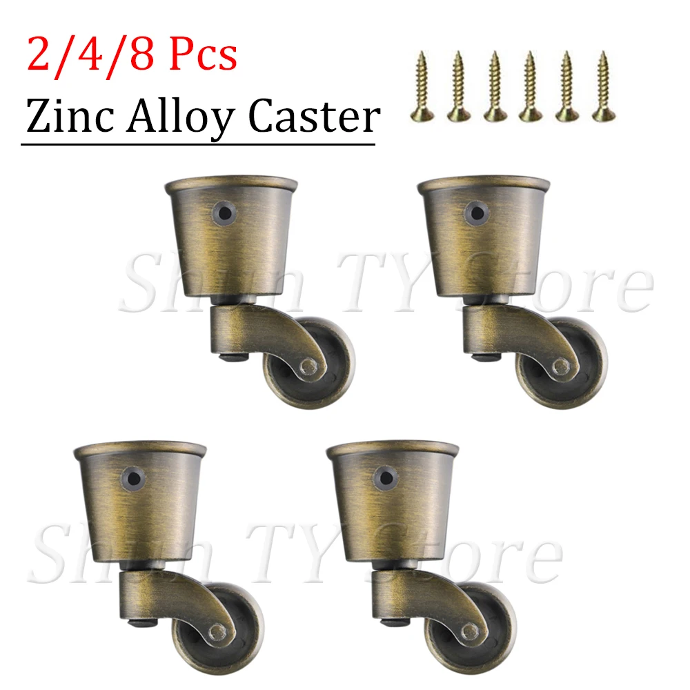 

2/4/8Pcs 360 Degree Rotation ZincAlloy Caster Wheels Round Cup Universal Casters Wheels Heavy Duty Wheels For Sofa Chair Cabinet