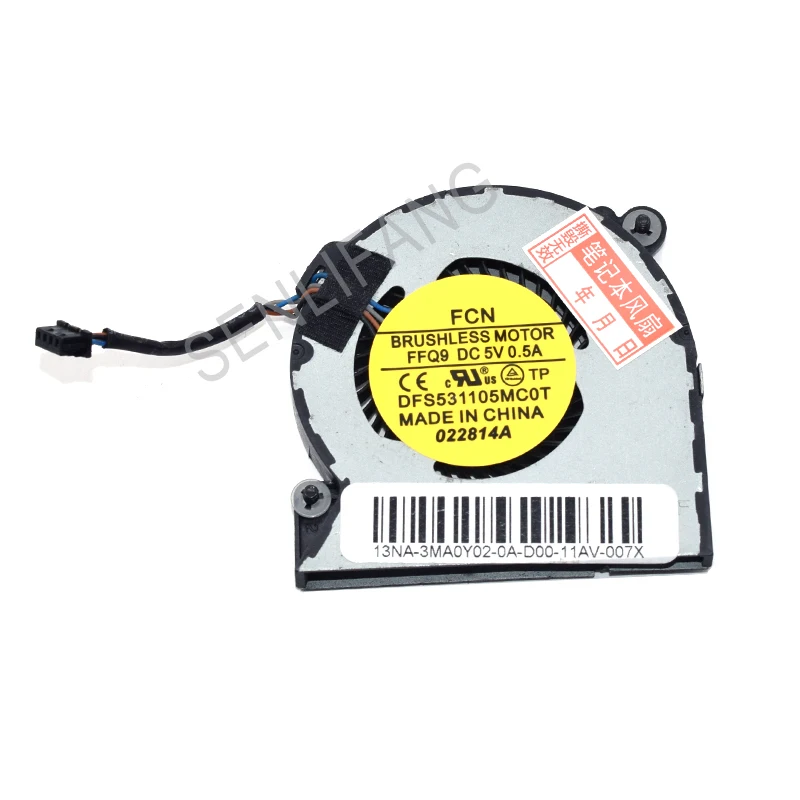 

For HP Elitebook 720 820 G1 820 G2 780895-001 730547-001 Cooling fan Cooler DFS531105MC0T FFQ9 DC5V 0.5A 4 Lines