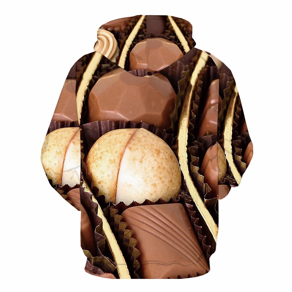 3d толстовки Мужская толстовка для отдыха с капюшоном принтом шоколада аниме