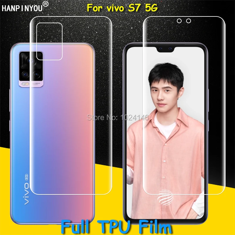Передняя/задняя полная Защита экрана для vivo S7 S 7 пленка из мягкого ТПУ 6 44