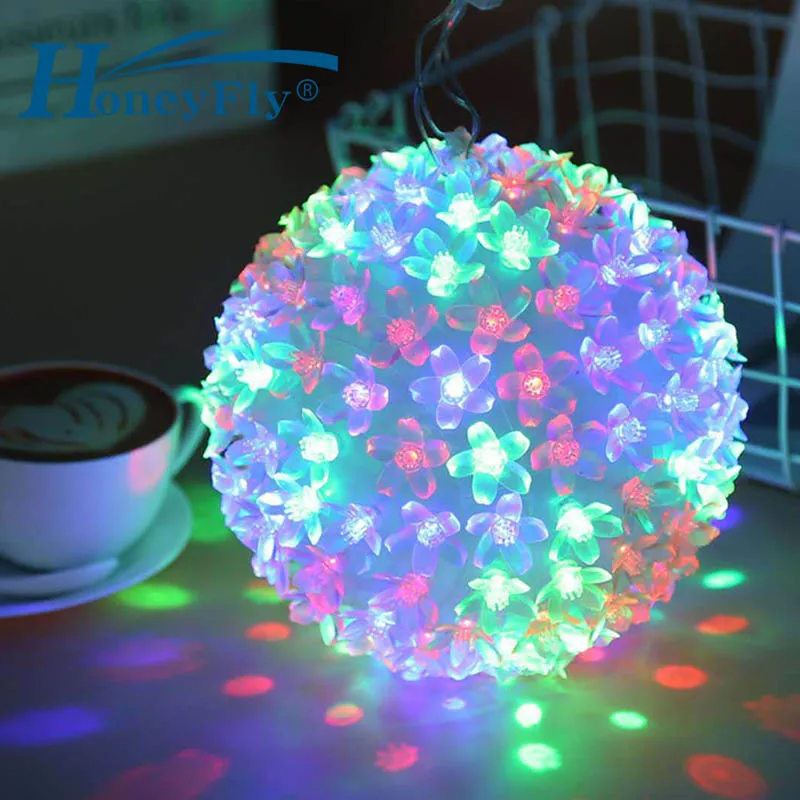

HoneyFly LED Ball Nightlight Fairy Sakura Lamp Christmas Wedding Outdoor Romantic Festival Lighting Durable Landscape Yard Dec
