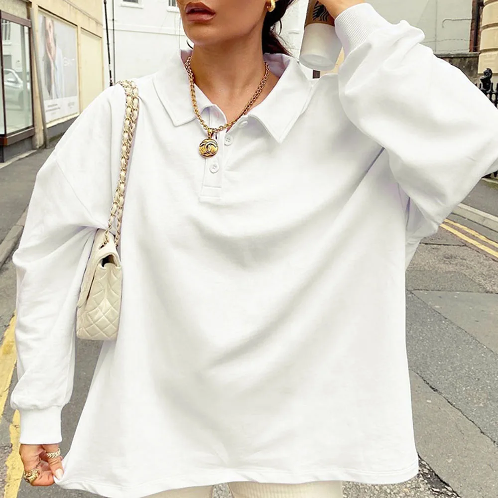 

Autumn And Winter Women's New Pullover Cylinder Lengthened Loose Fashion Simple Casual Style Draped Long-sleeved Solid Color Top