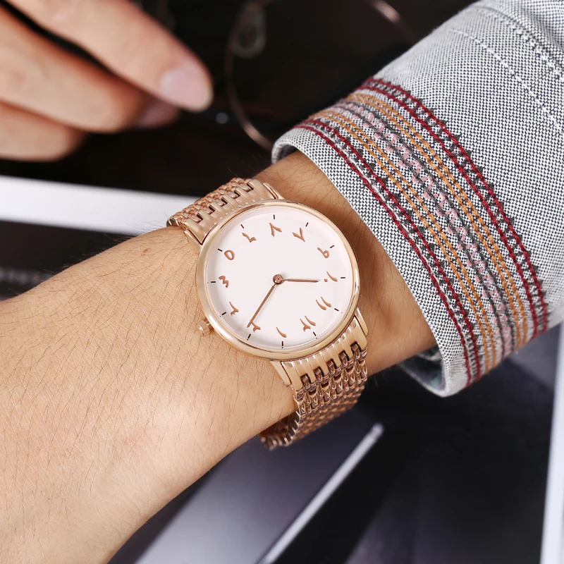 Персидские часы с цифрами тонкие наручные арабскими 7 мм исламские арабские