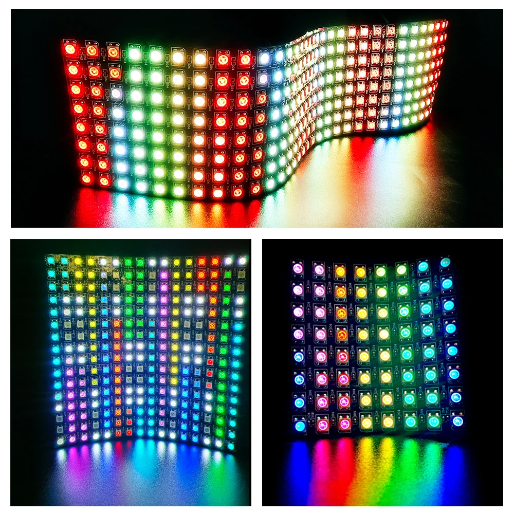 

WS2812B Led Strip DC5V Digital Panel Matrix Individually Addressable With 5V Led Power Supply And SP110E Bluetooth Wifi Remote
