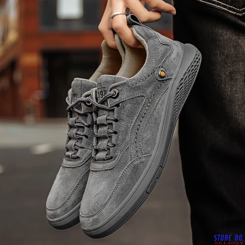 

Fashion Men Shoes Genuine Leather Loafers Breathable Lace Up Comfortable Oxfords Casual Shoes Men Sneakers Shoes Bigger Size 46