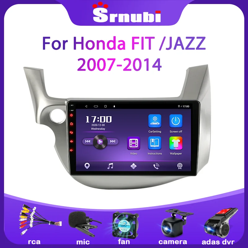 Автомобильное радио мультимедийный видеоплеер Srnubi Android 10 0 6 + 128G для HONDA FIT JAZZ 2007-2013