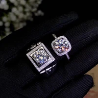 meibapj very glittering moissanite gemstone lovers ring real 925 sterling silver charm fine wedding jewelry