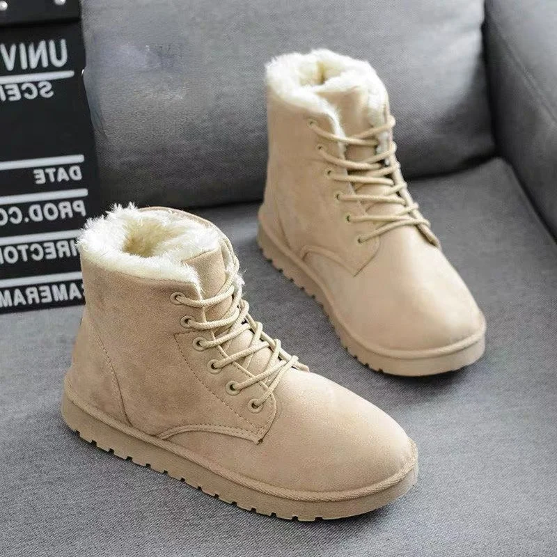 

2021 Autumn New Women's Plus Velvet Thickening Platform Snow Boots Winter Female Fashion Keep Warm Casual Shoes Lady Sneakers